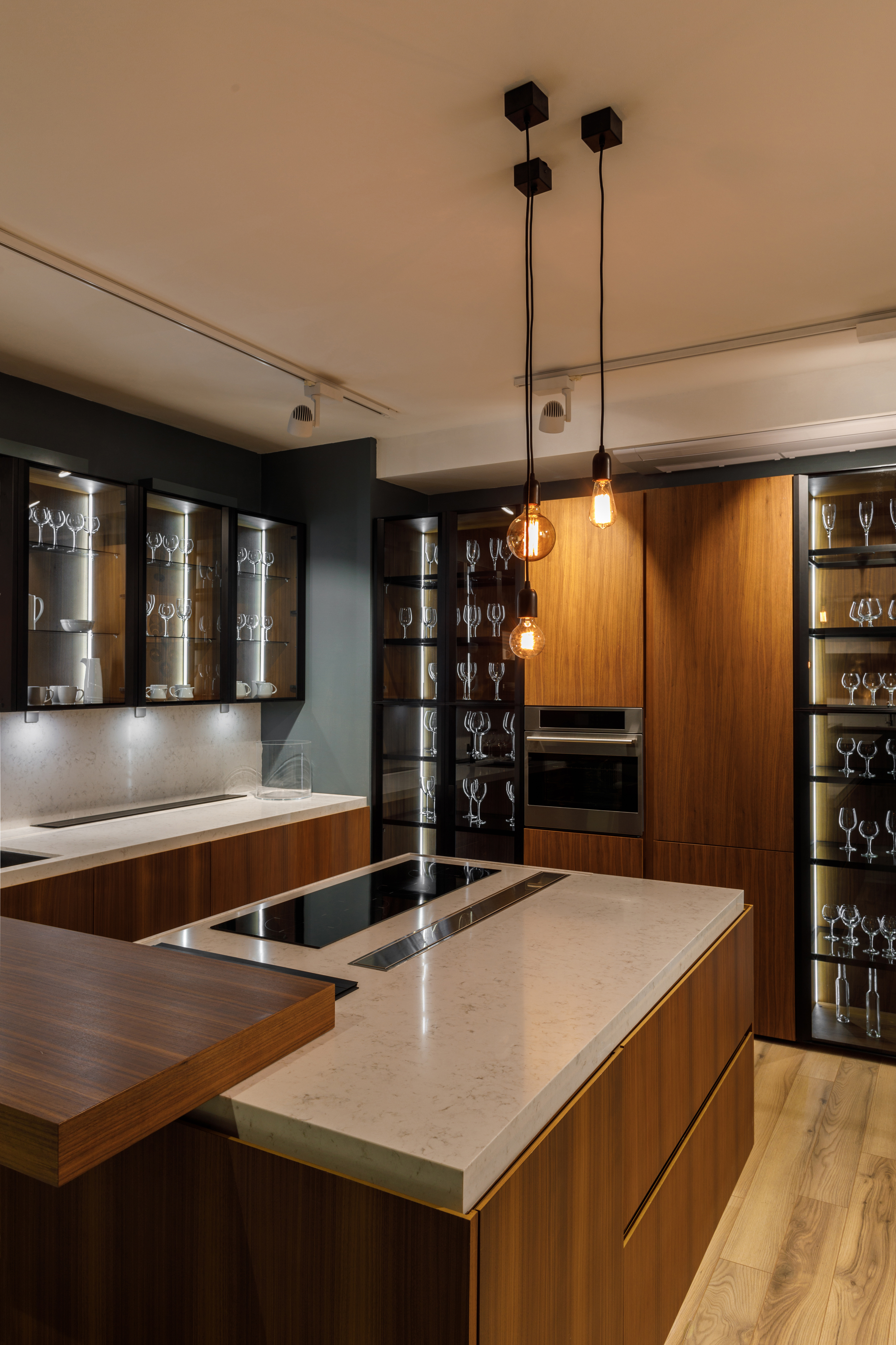 Stylish kitchen with elegant wooden cabinets